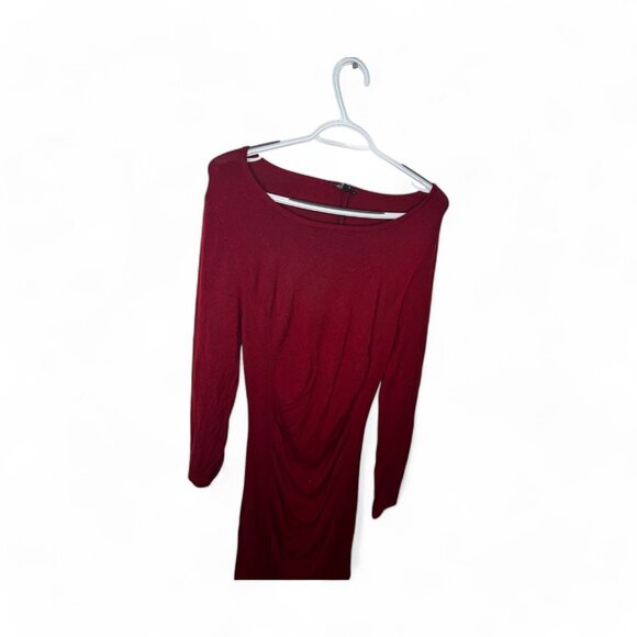 Express Long Sleeve Bodycon Midi Dress - Red - Picture 4 of 5